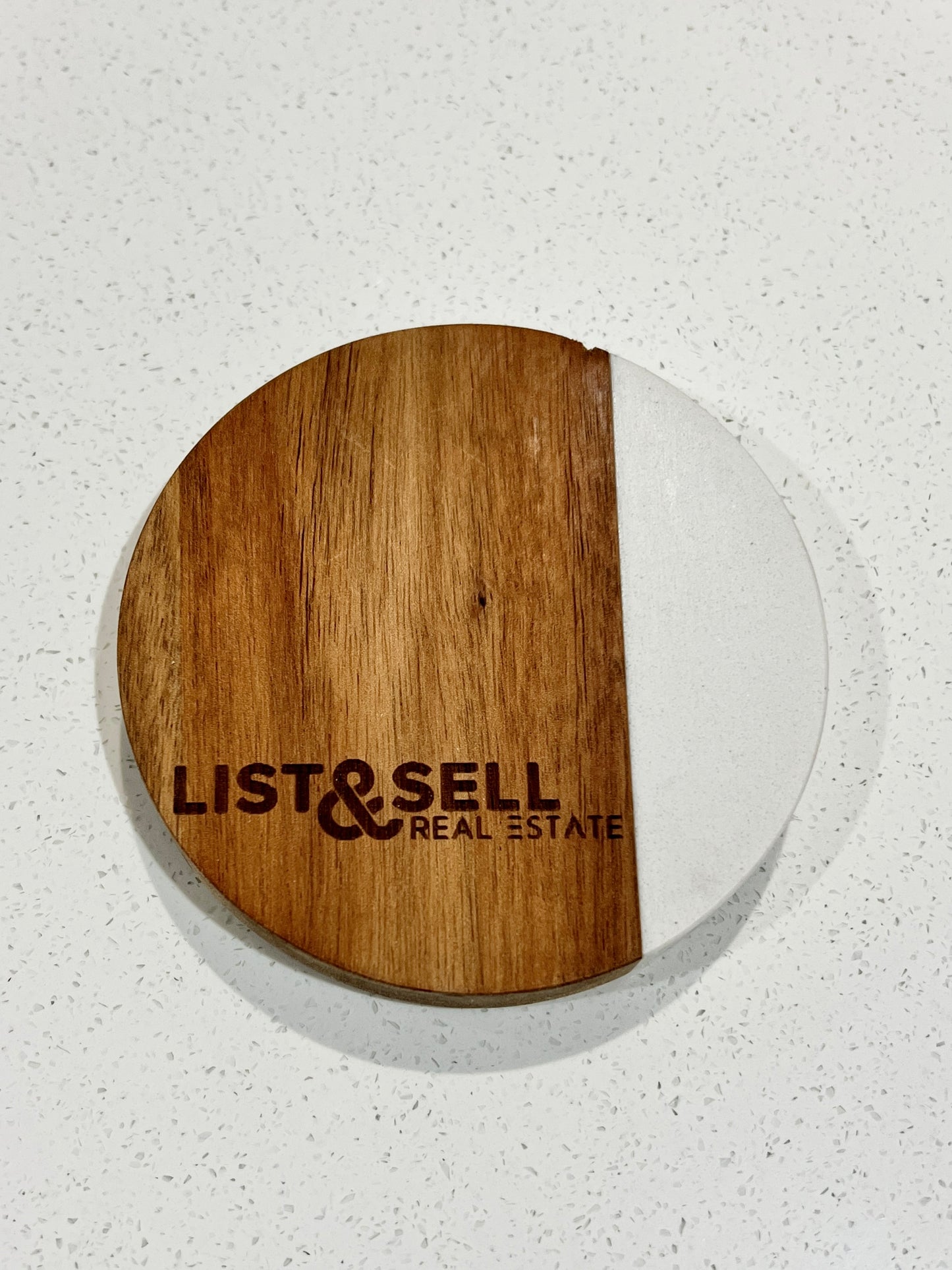 Products: Wood and Marble Coaster