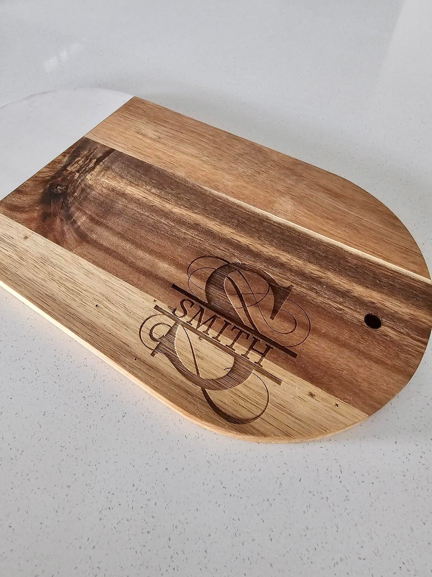 Cheeseboard and Four Piece Coaster Set in Wood and Marble