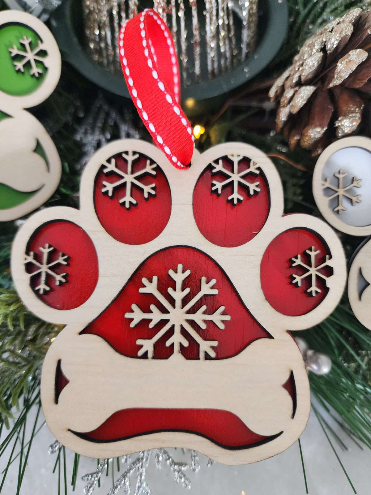 Engraved Dog Bone Christmas Ornament