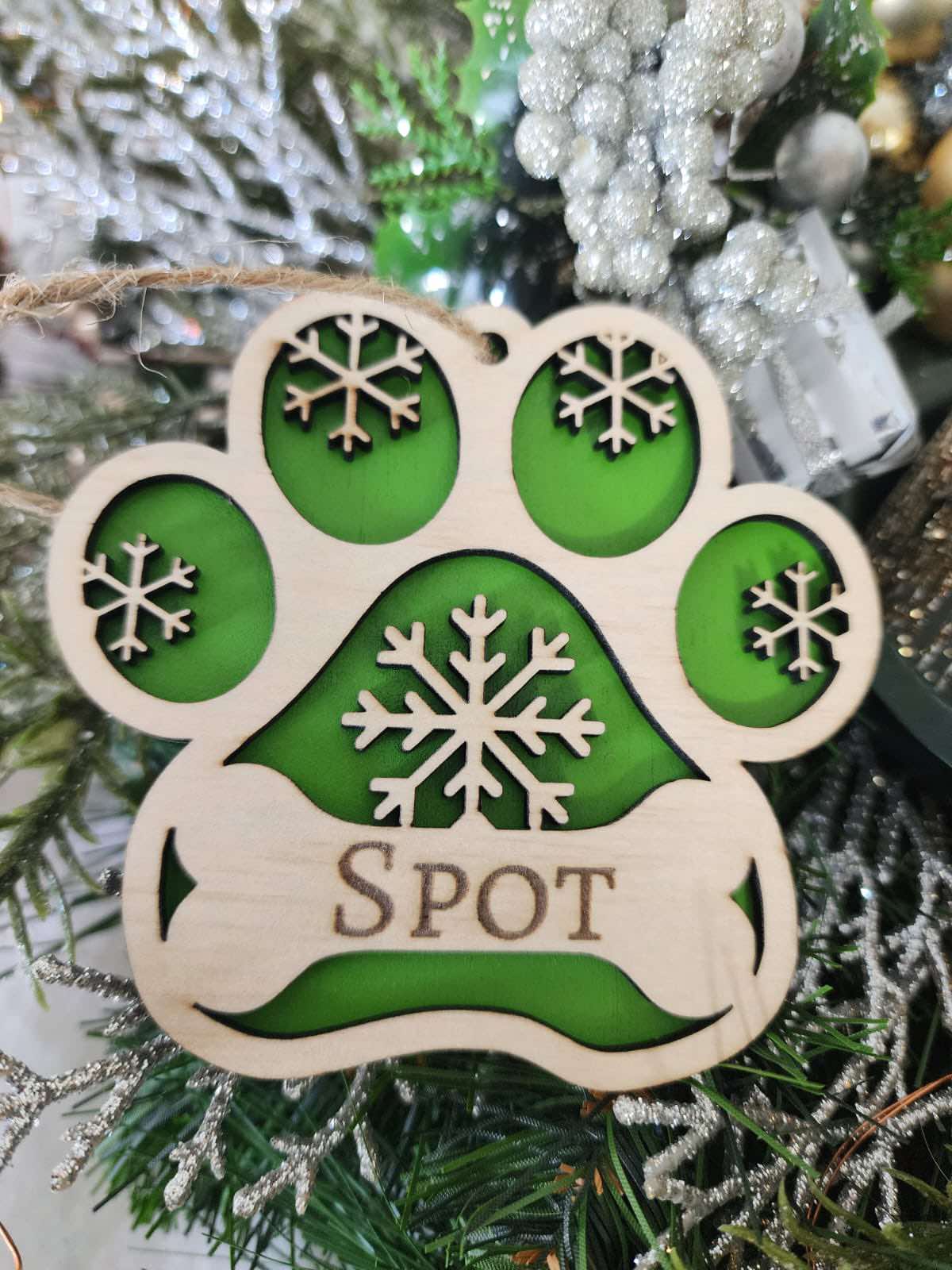 Engraved Dog Bone Christmas Ornament