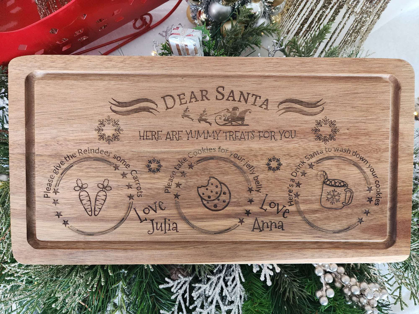 Personalised Serving Board for Santa