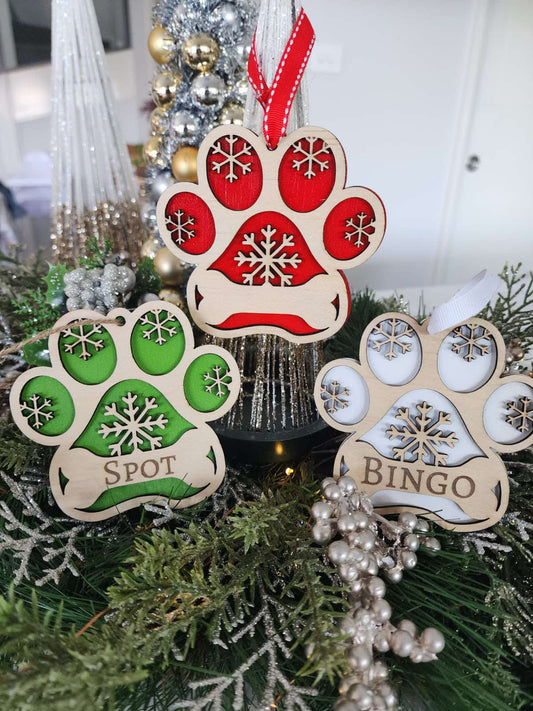 Engraved Dog Bone Christmas Ornament