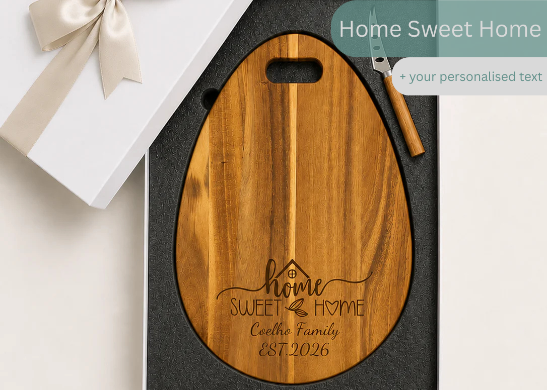 Personalised Cheeseboard Gift Box Set Droplet