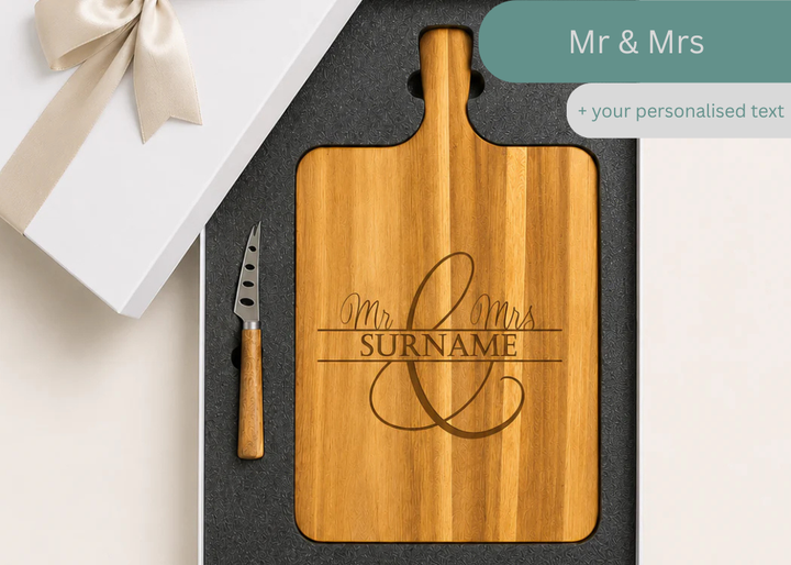 Personalised Cheeseboard Gift Box Set Rectangle
