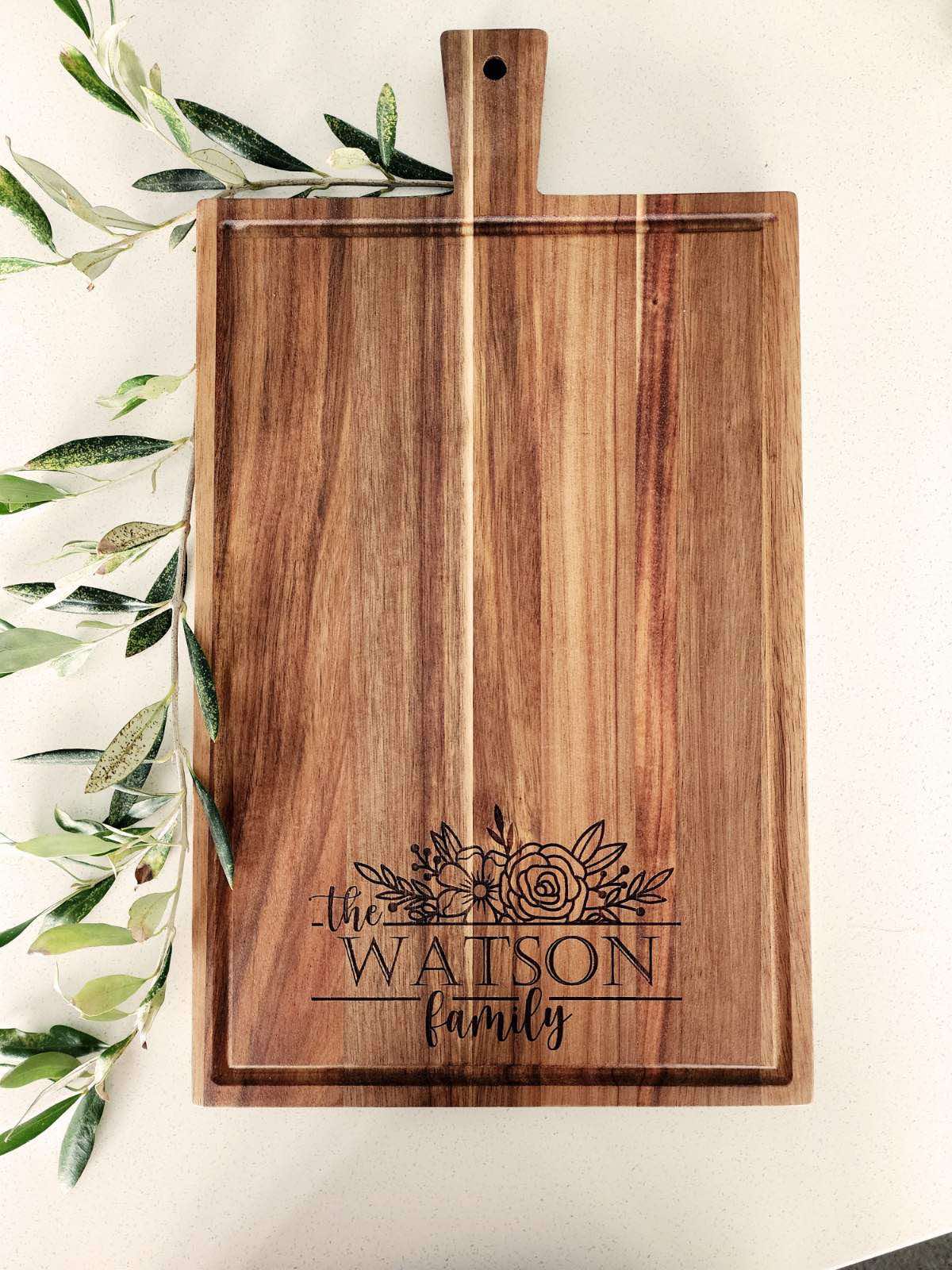 Cheeseboard Rectangle: Family Floral