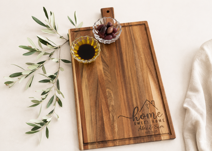 Personalised Cheeseboard Home Sweet Home Rectangle