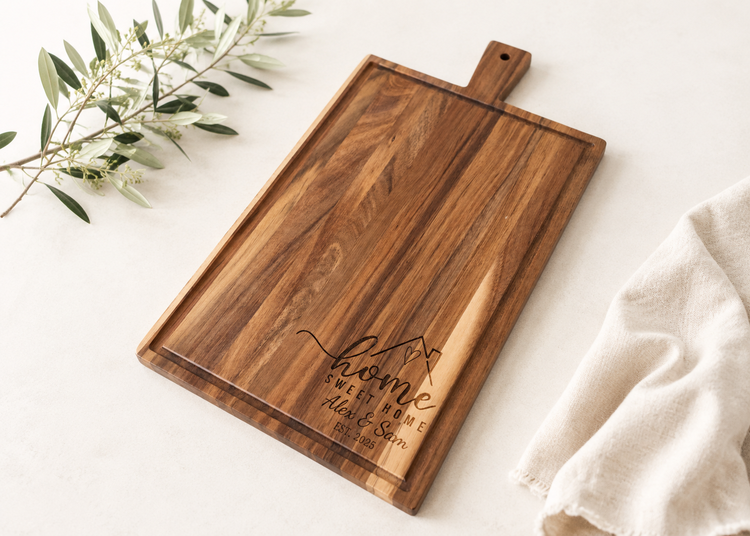 Personalised Cheeseboard Home Sweet Home Rectangle