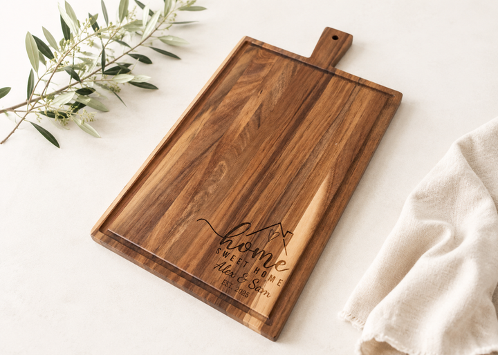 Personalised Cheeseboard Home Sweet Home Rectangle