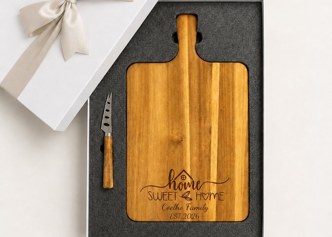 Personalised Cheeseboard Gift Box Set Rectangle
