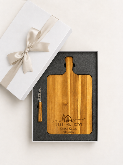 Personalised Cheeseboard Gift Box Set Rectangle