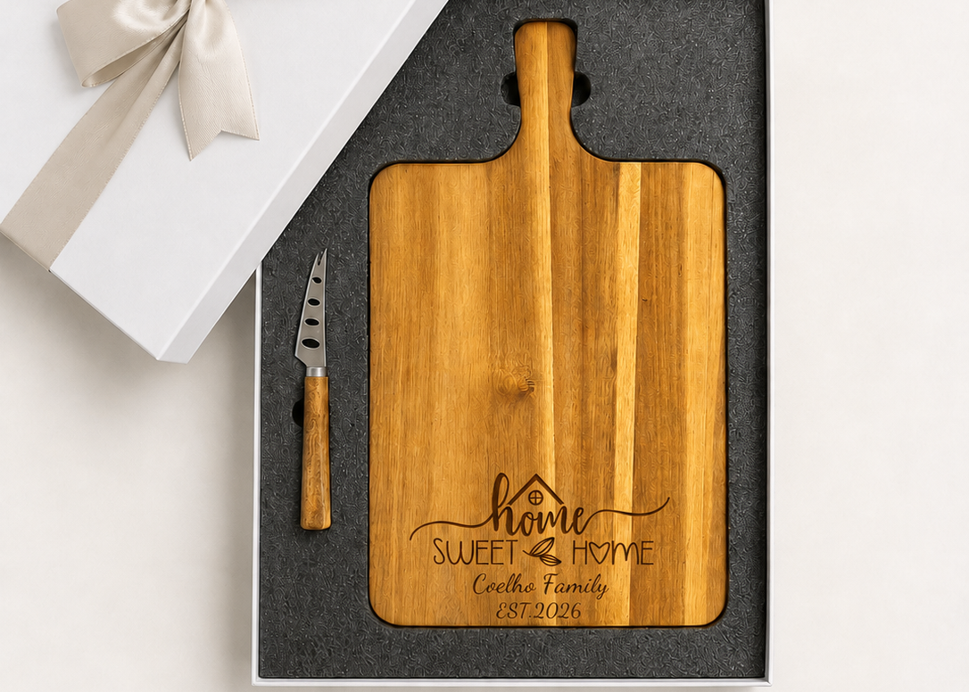 Personalised Cheeseboard Gift Box Set Rectangle