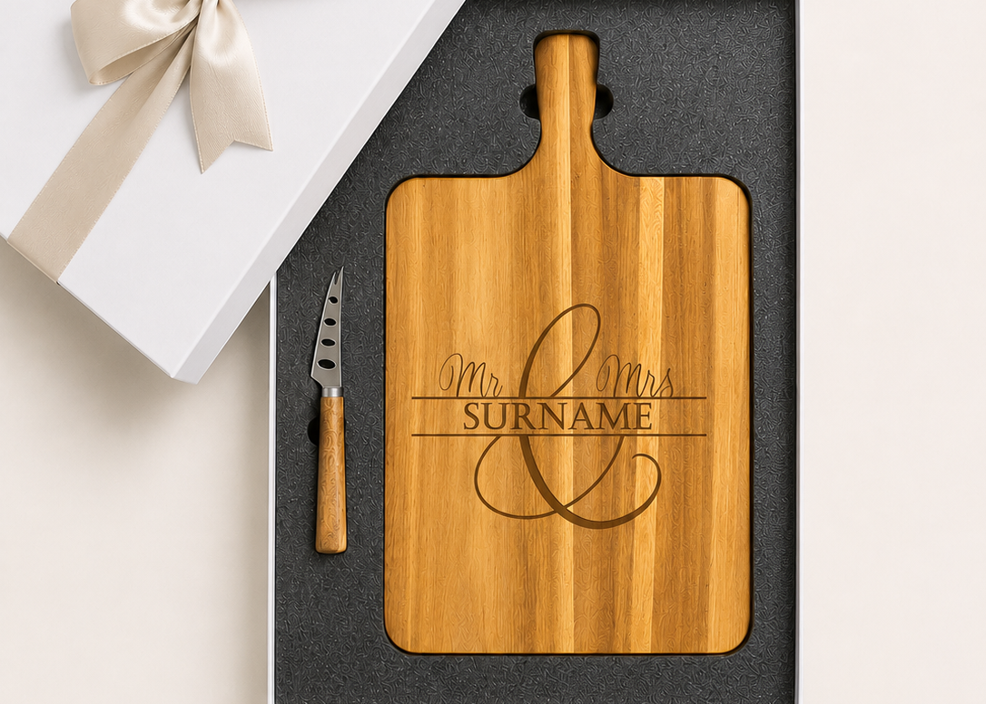 Personalised Cheeseboard Gift Box Set Rectangle