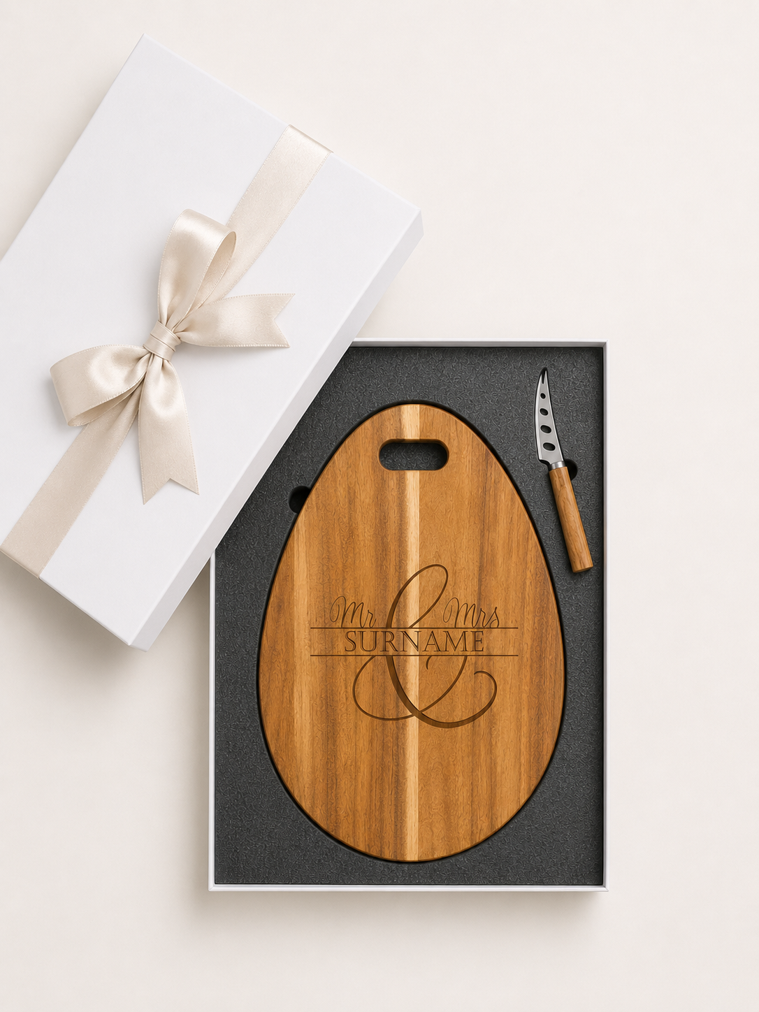 Personalised Cheeseboard Gift Box Set Teardrop