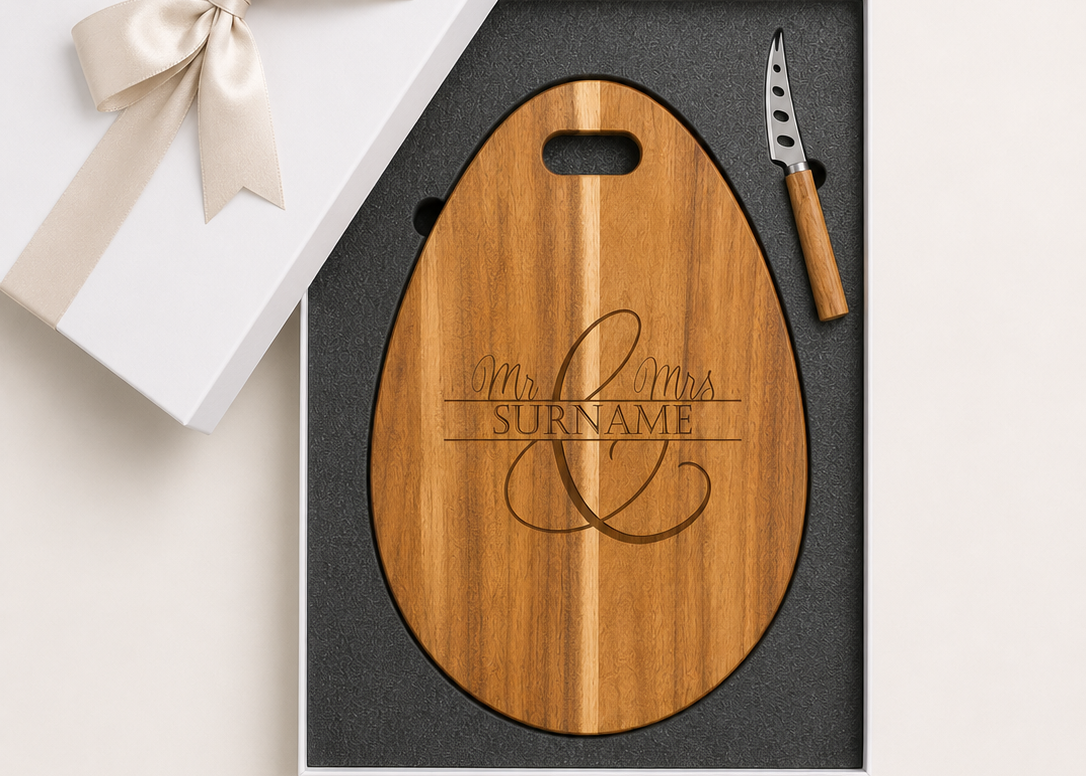 Personalised Cheeseboard Gift Box Set Teardrop