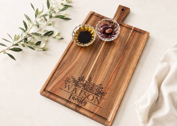 Cheeseboard Rectangle: Family Floral