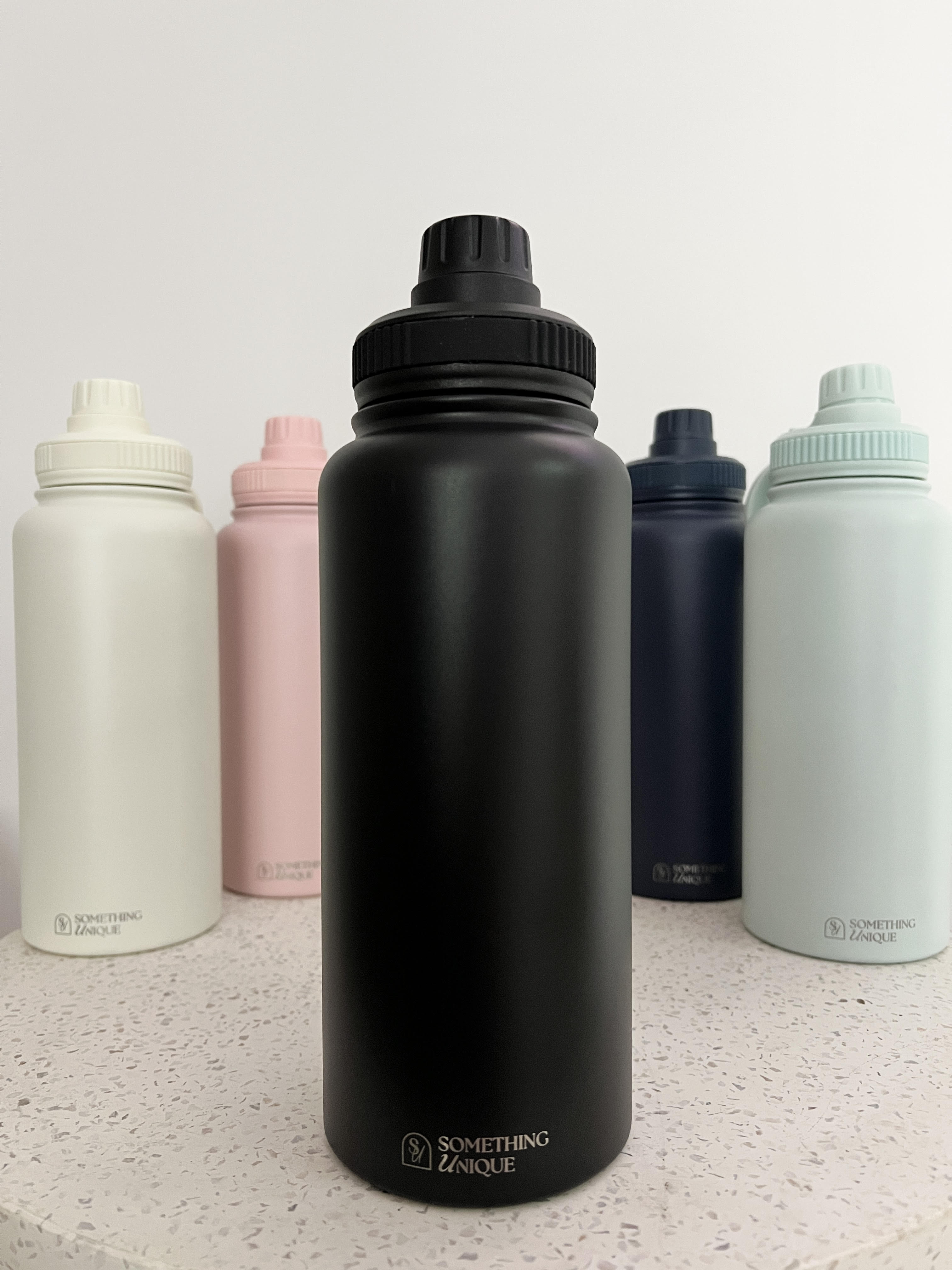Personalised Stainless Steel Water Bottle 1 Litre Two Lids