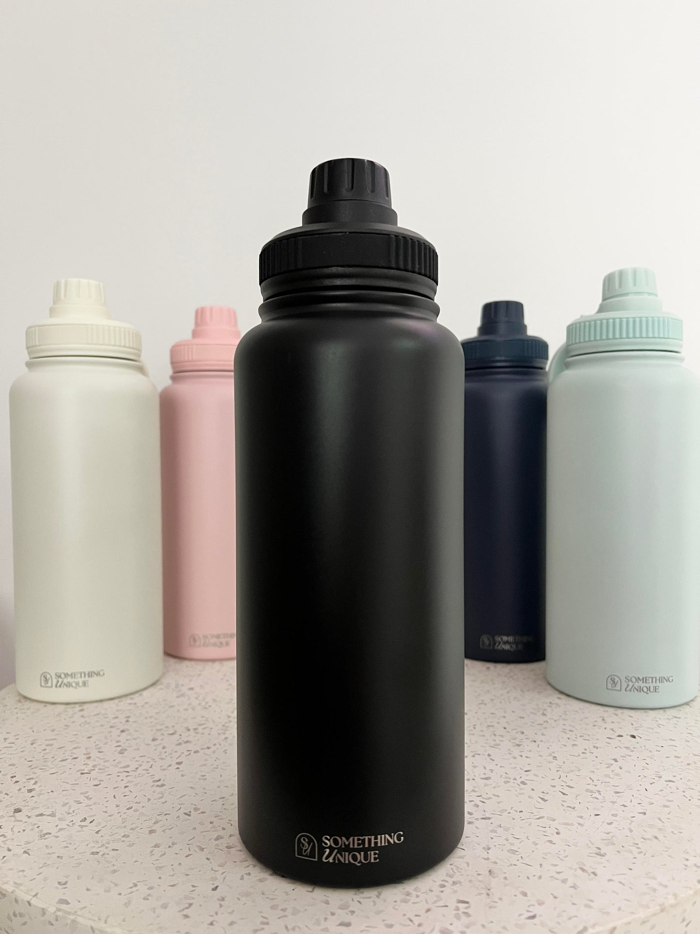 Personalised Stainless Steel Water Bottle 1 Litre Two Lids