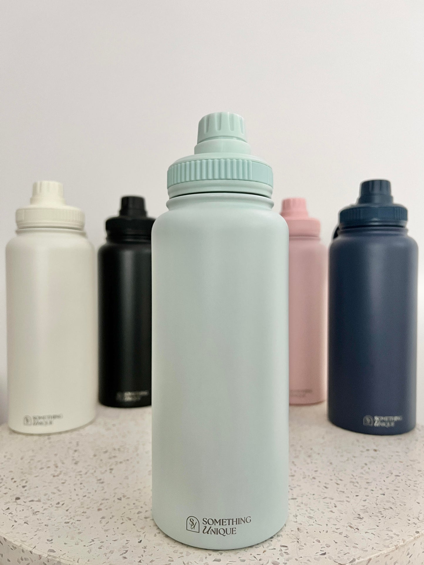 Personalised Stainless Steel Water Bottle 1 Litre Two Lids