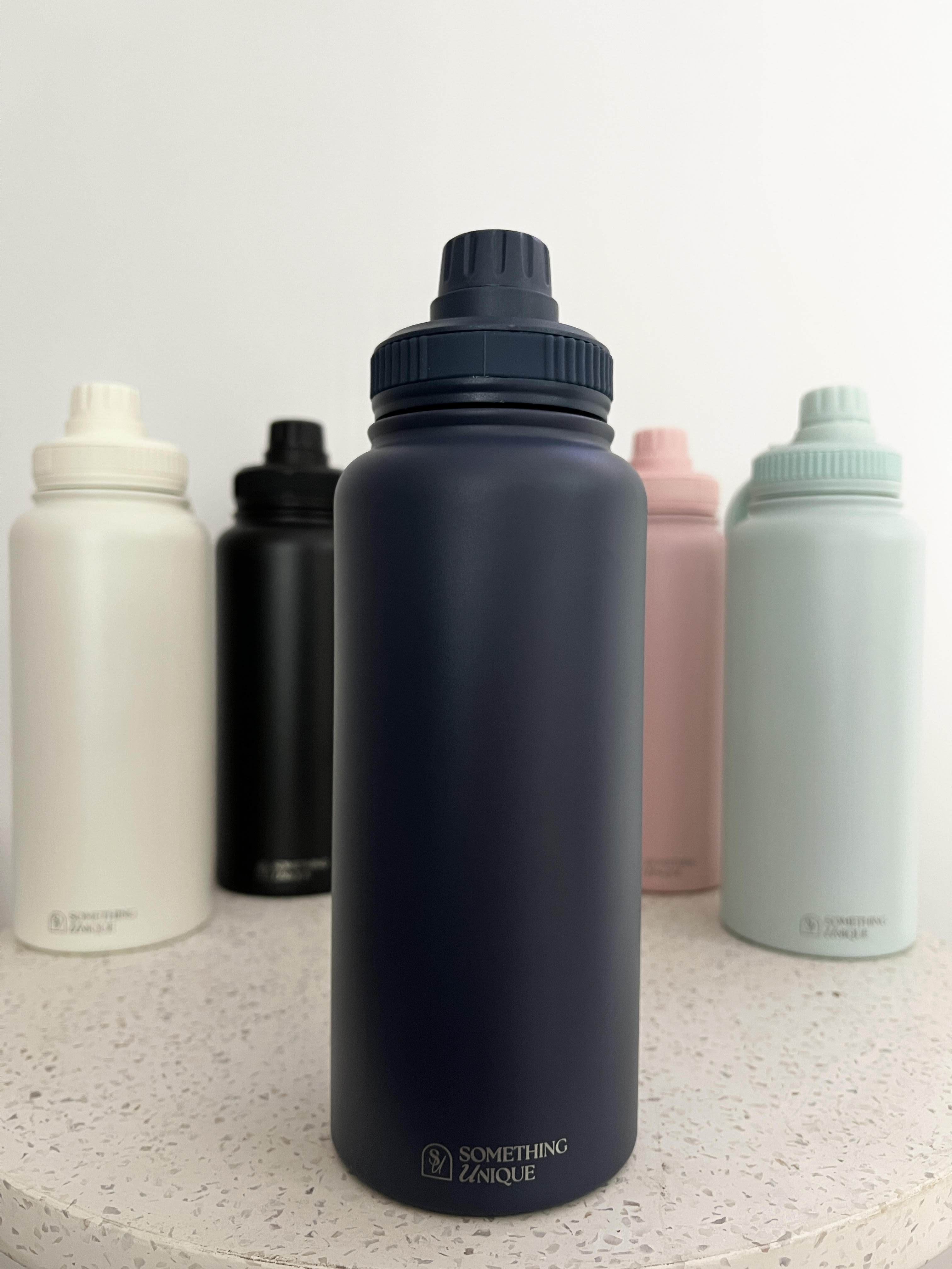 Personalised Stainless Steel Water Bottle 1 Litre Two Lids