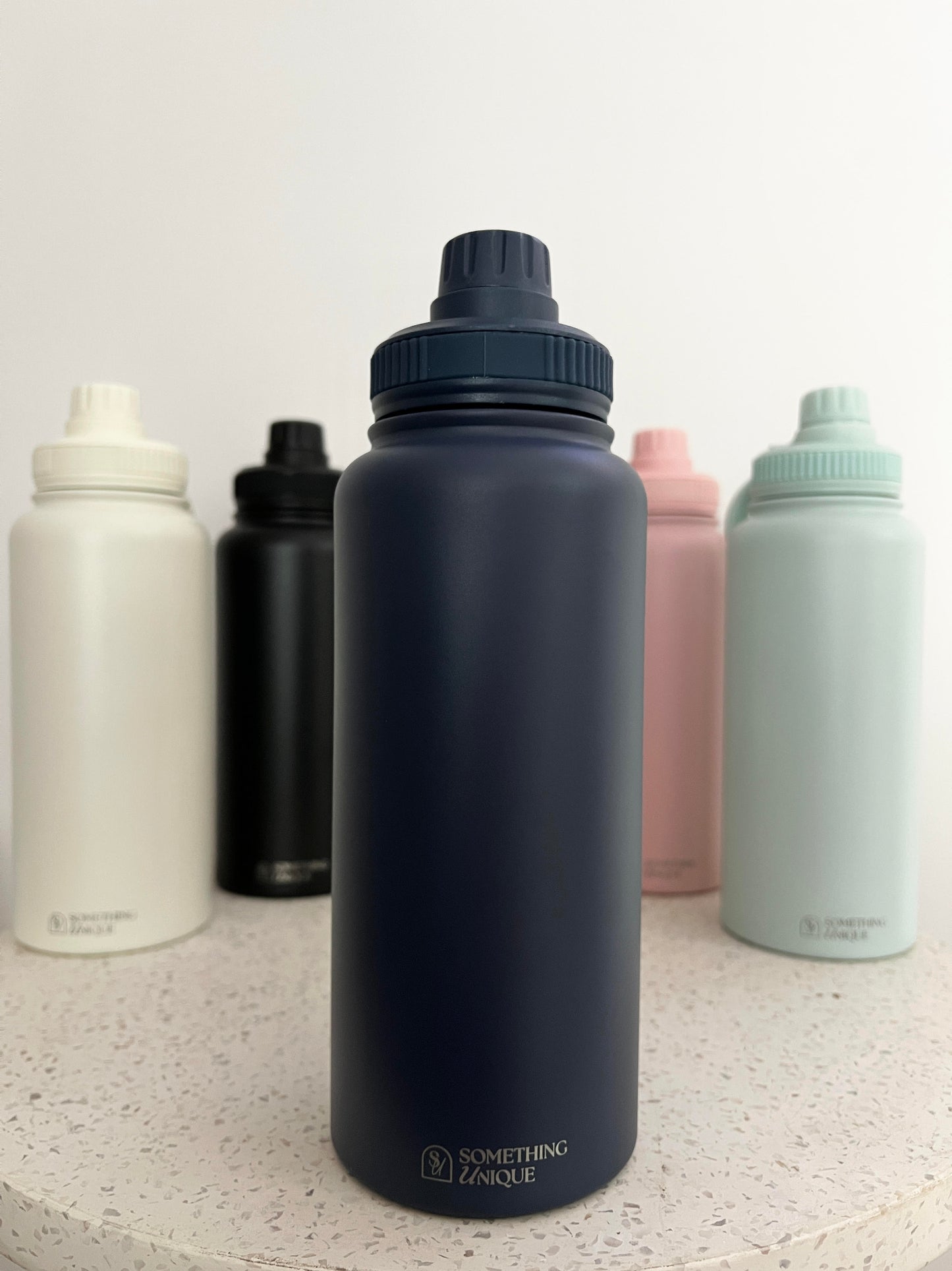 Personalised Stainless Steel Water Bottle 1 Litre Two Lids