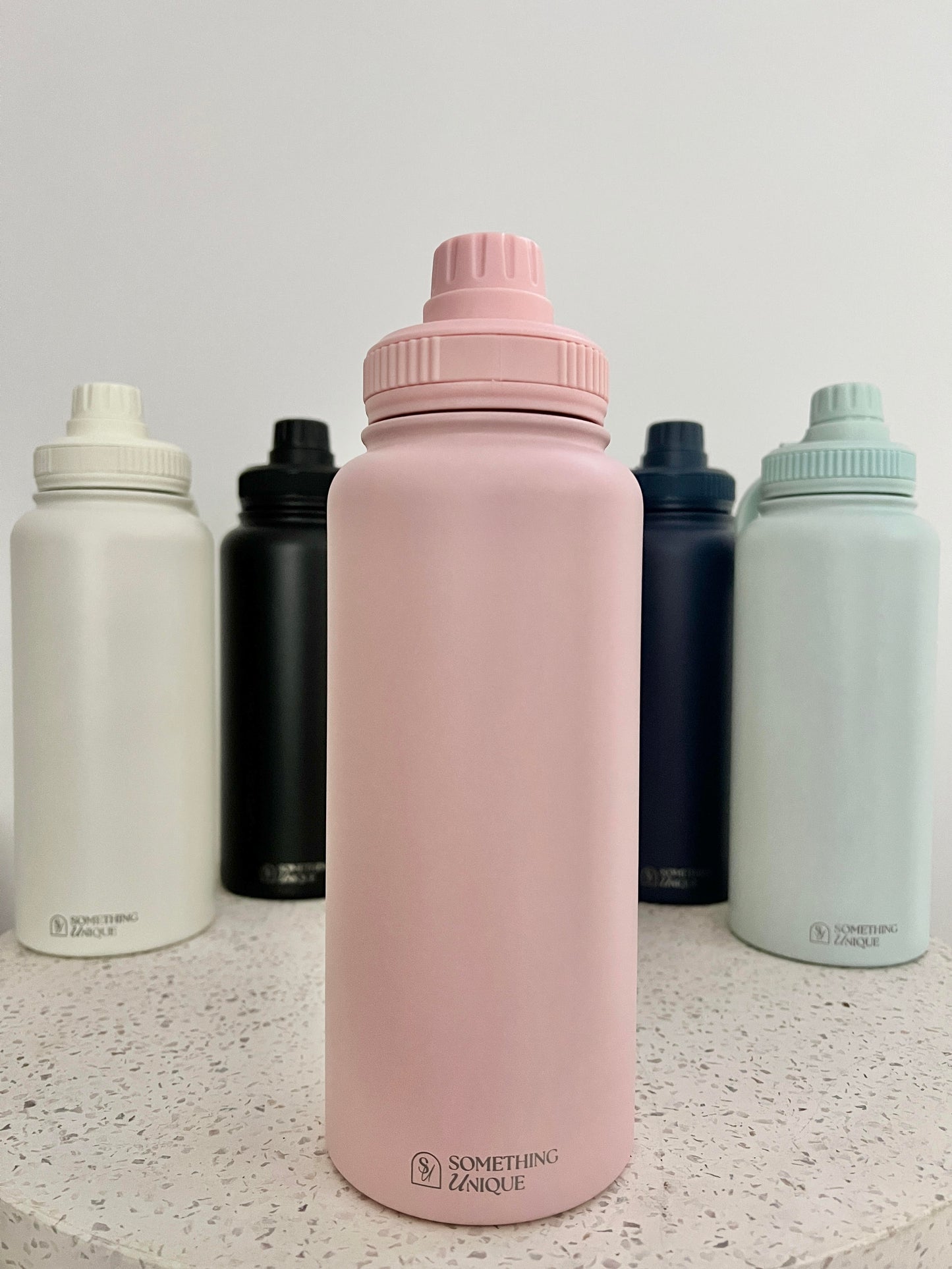 Personalised Stainless Steel Water Bottle 1 Litre Two Lids