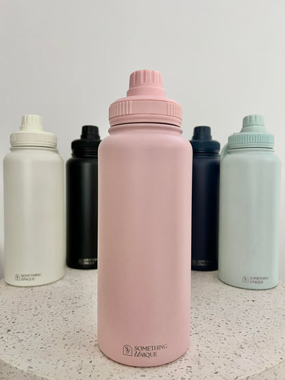 Personalised Stainless Steel Water Bottle 1 Litre Two Lids