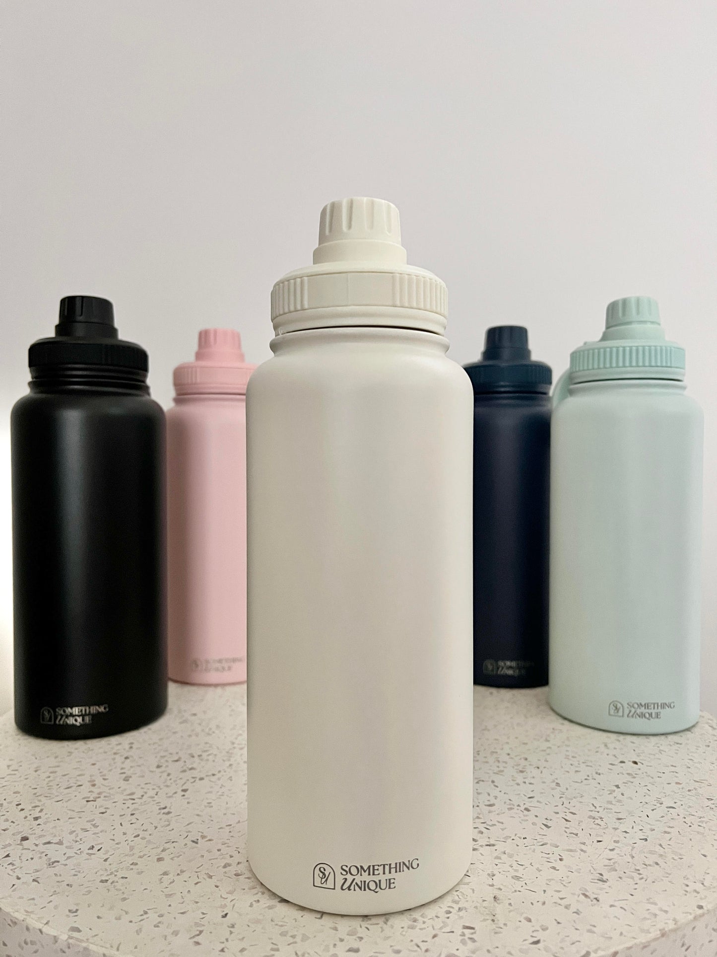 Personalised Stainless Steel Water Bottle 1 Litre Two Lids