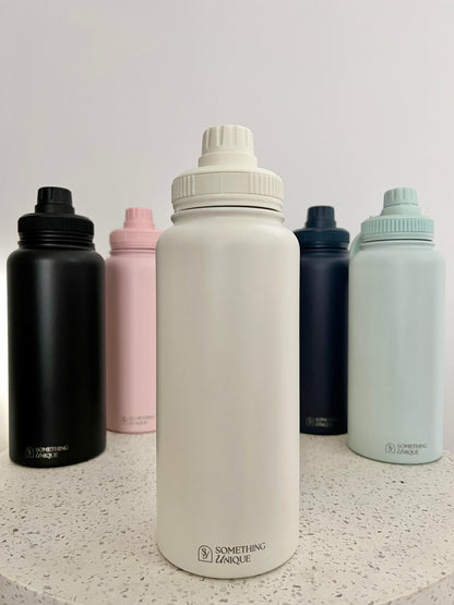 Personalised Stainless Steel Water Bottle 1 Litre Two Lids
