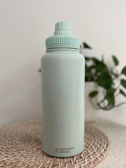 Personalised Stainless Steel Water Bottle 1 Litre Two Lids
